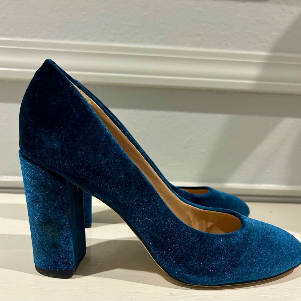 Sam Edelman Stillson Blue Velvet Pumps